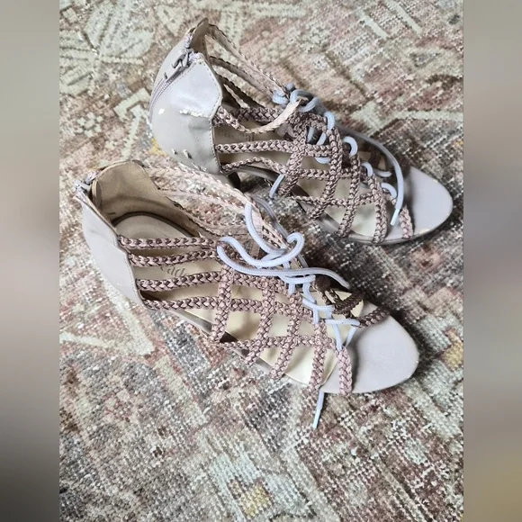 Stylish Braided Lace-Up Heels - Picture 3 of 3